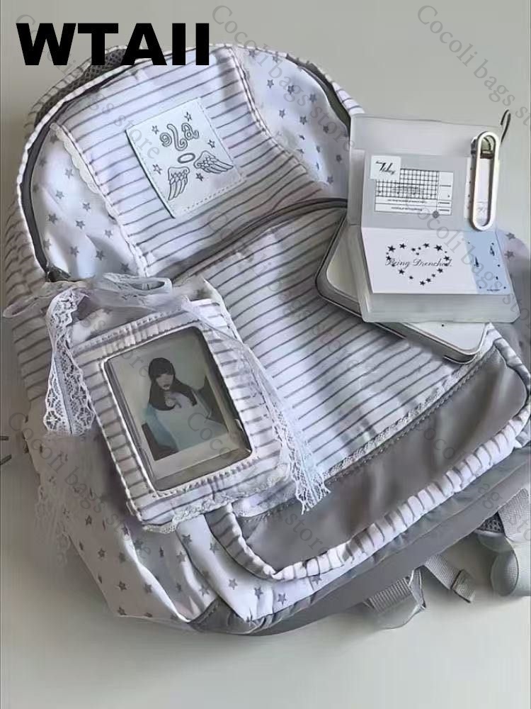 Fashion Striped Dot Decor Back - Canvas Backpack Casual review and price