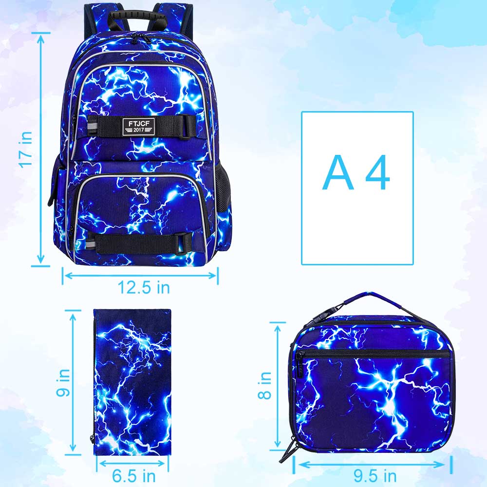 3PCS Lightning boys Backpack,  - School Backpack Teen review and price